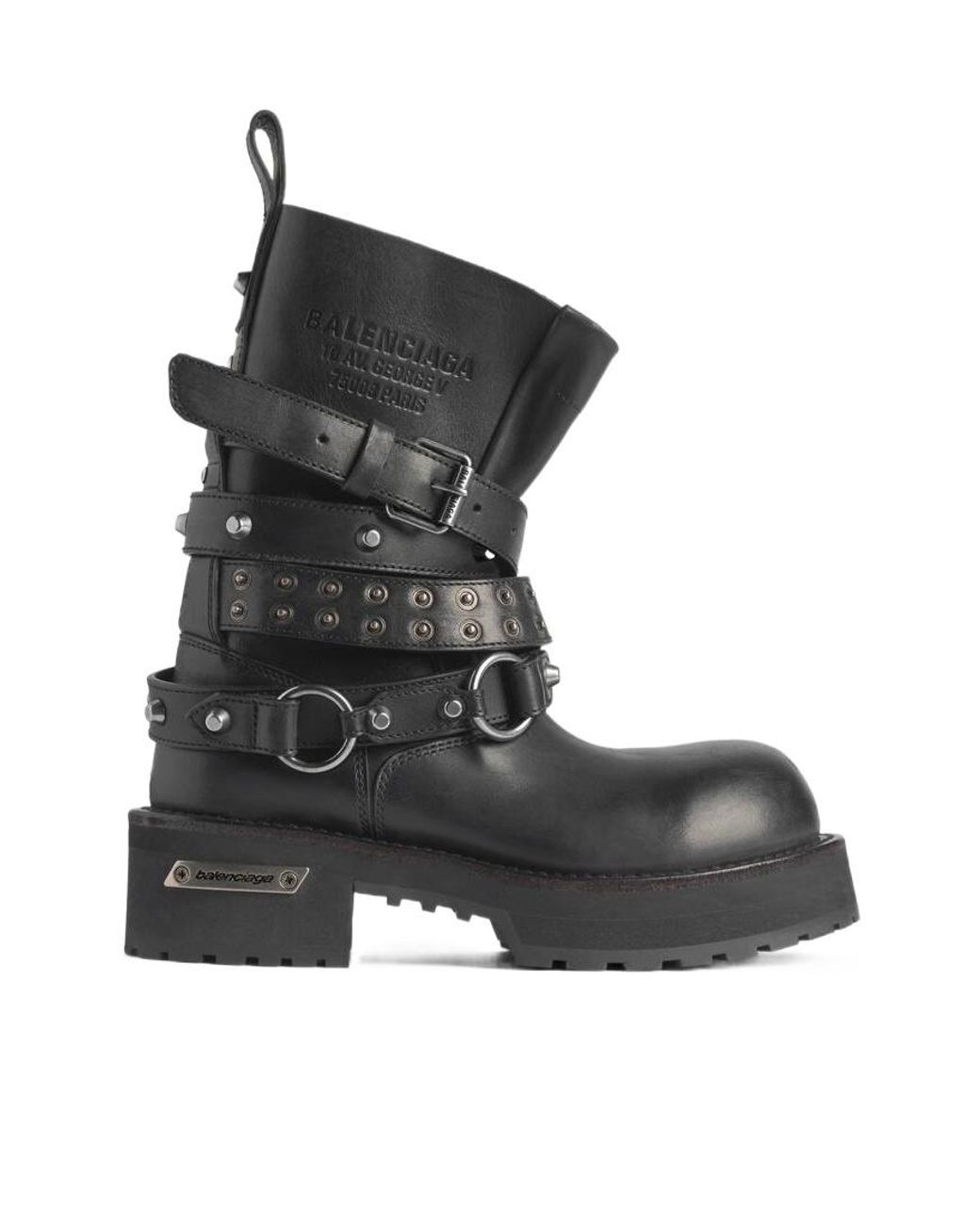 Balenciaga Black Buckle Detailed Boots for men