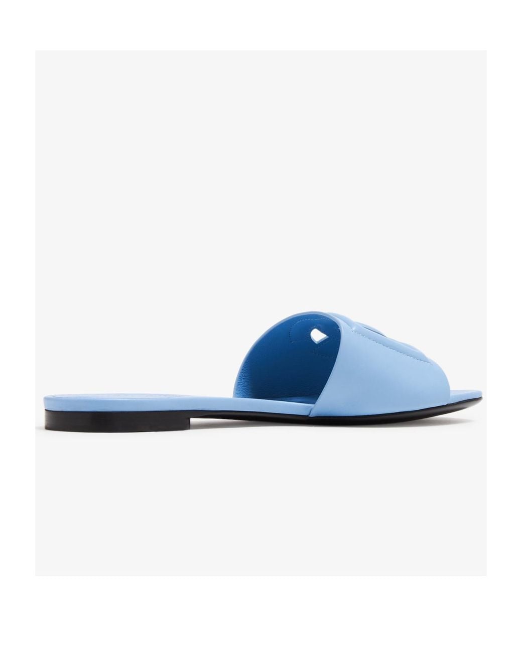 Dolce & Gabbana Blue Logo Cut-Out Sandals
