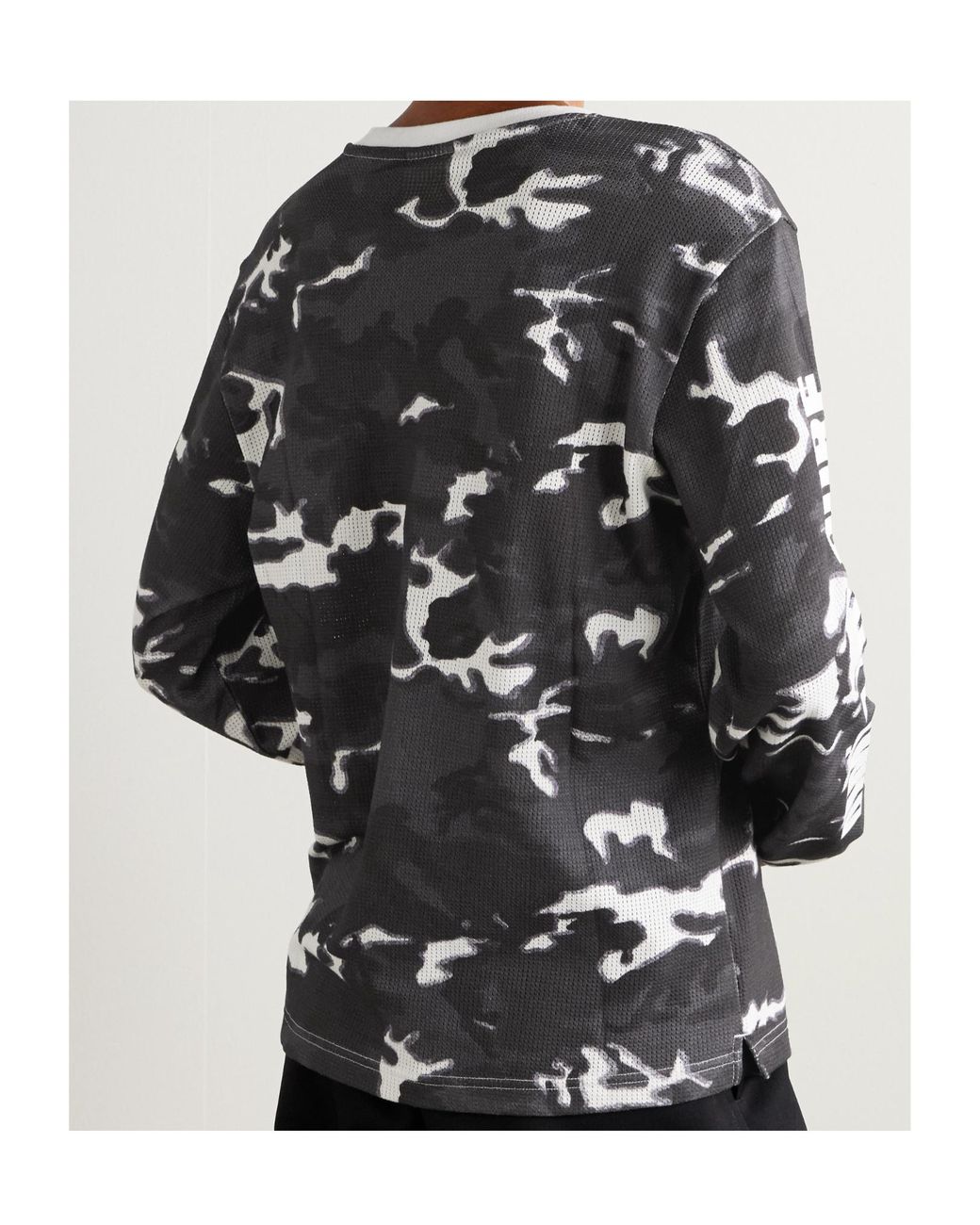 Aimé Leon Dore Black Camouflage-Print Cotton-Mesh T-Shirt