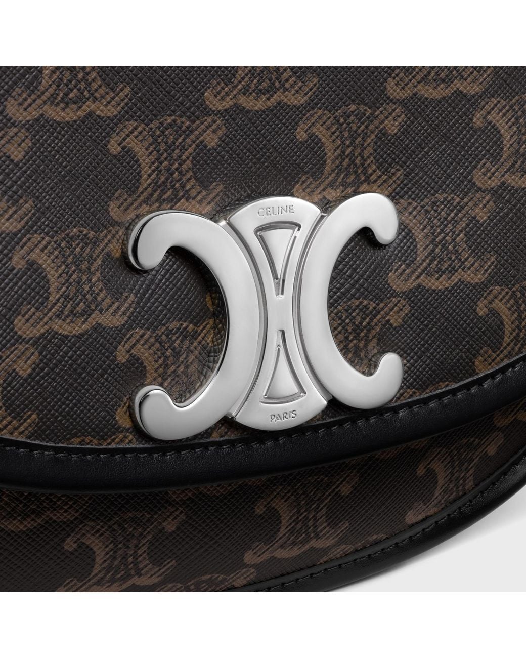 Céline Black Medium Besace Triomphe for men