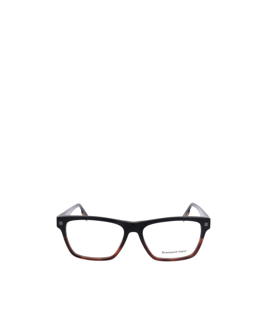 Zegna White Rectangle Frame Glasses for men