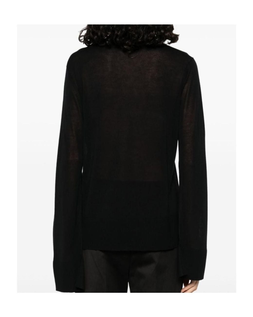 Totême  Black Turtleneck With Slits On The Sleeves