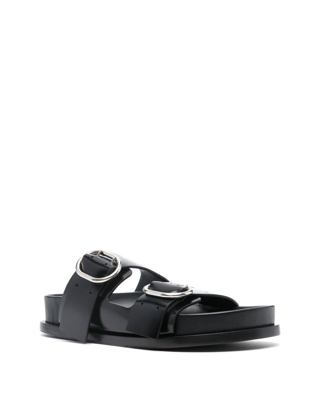 Jil Sander Black Buckled Leather Sandals