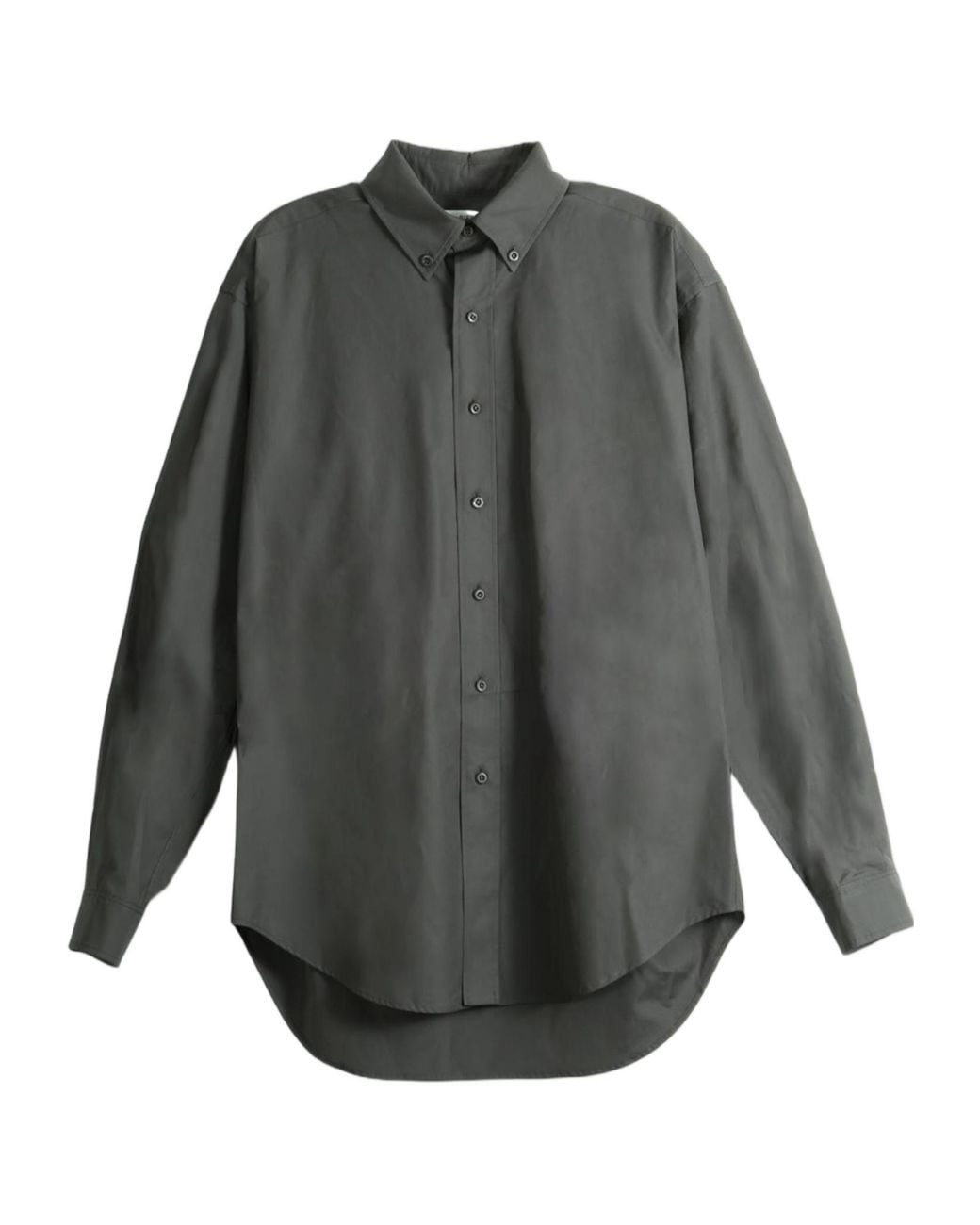Rier Gray Button-Up Curved Hem Shirt for men