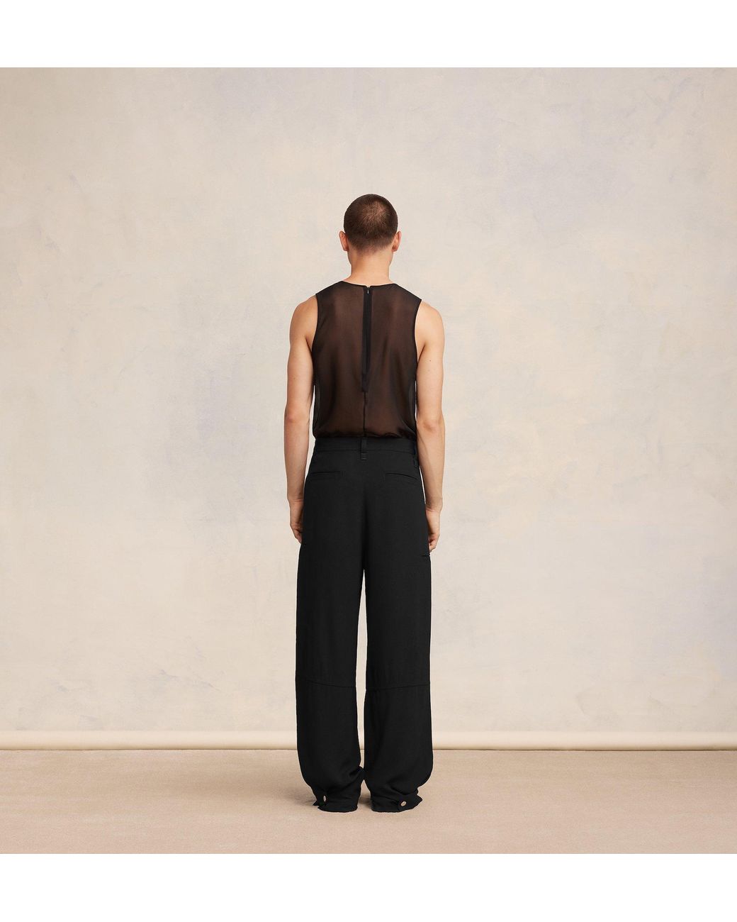 AMI Black Ami Wide-Leg Pants for men