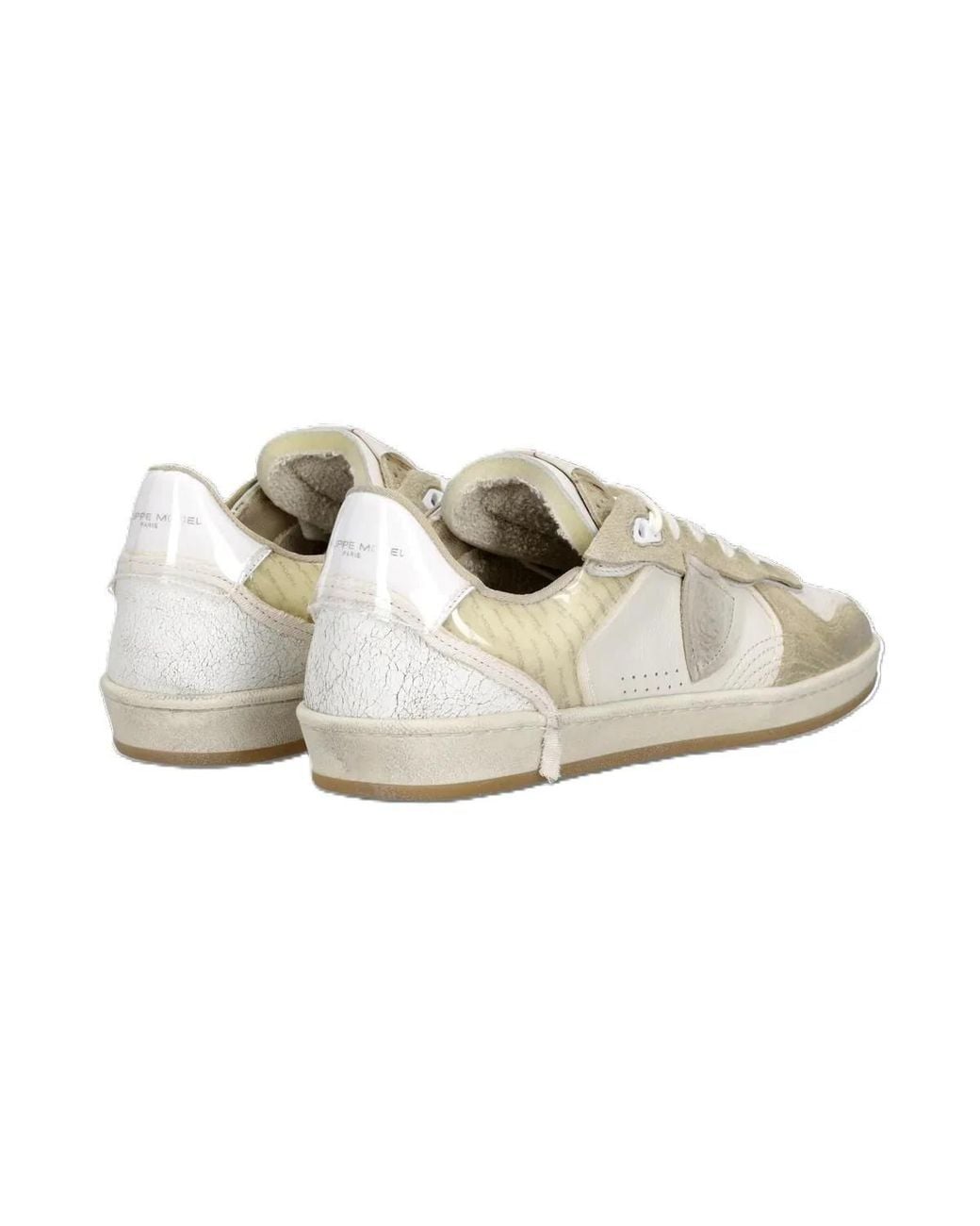 Philippe Model White Leather Panelled Sneakers