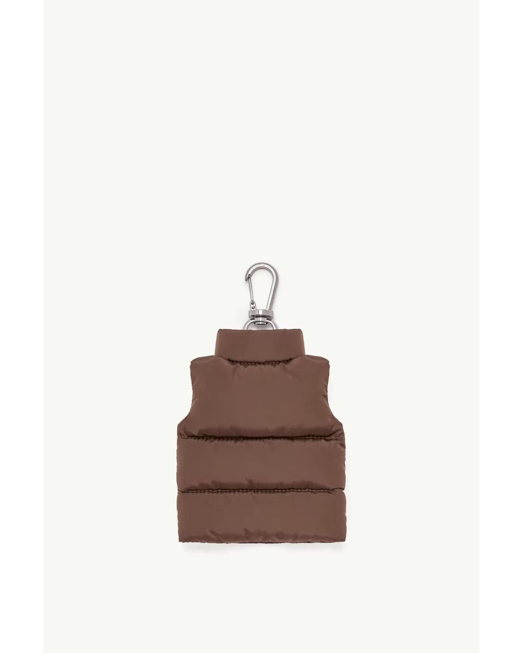 Moncler Brown Down Vest Shape Key Ring for men
