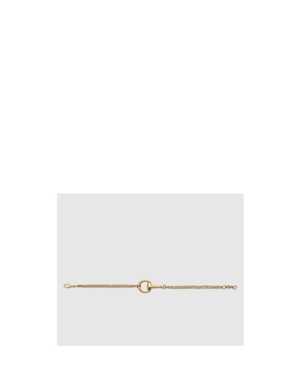 Gucci White 18K Horsebit Chain Bracelet for men