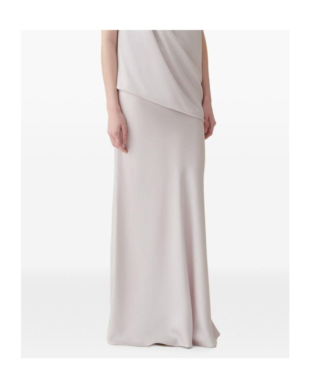 Fabiana Filippi White Satin-Finish Maxi Skirt