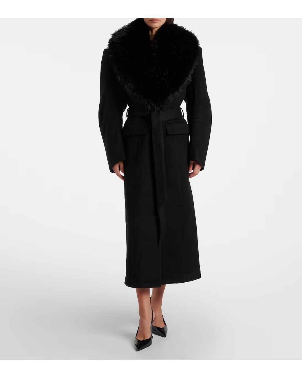 ROTATE BIRGER CHRISTENSEN Black Belted Coat