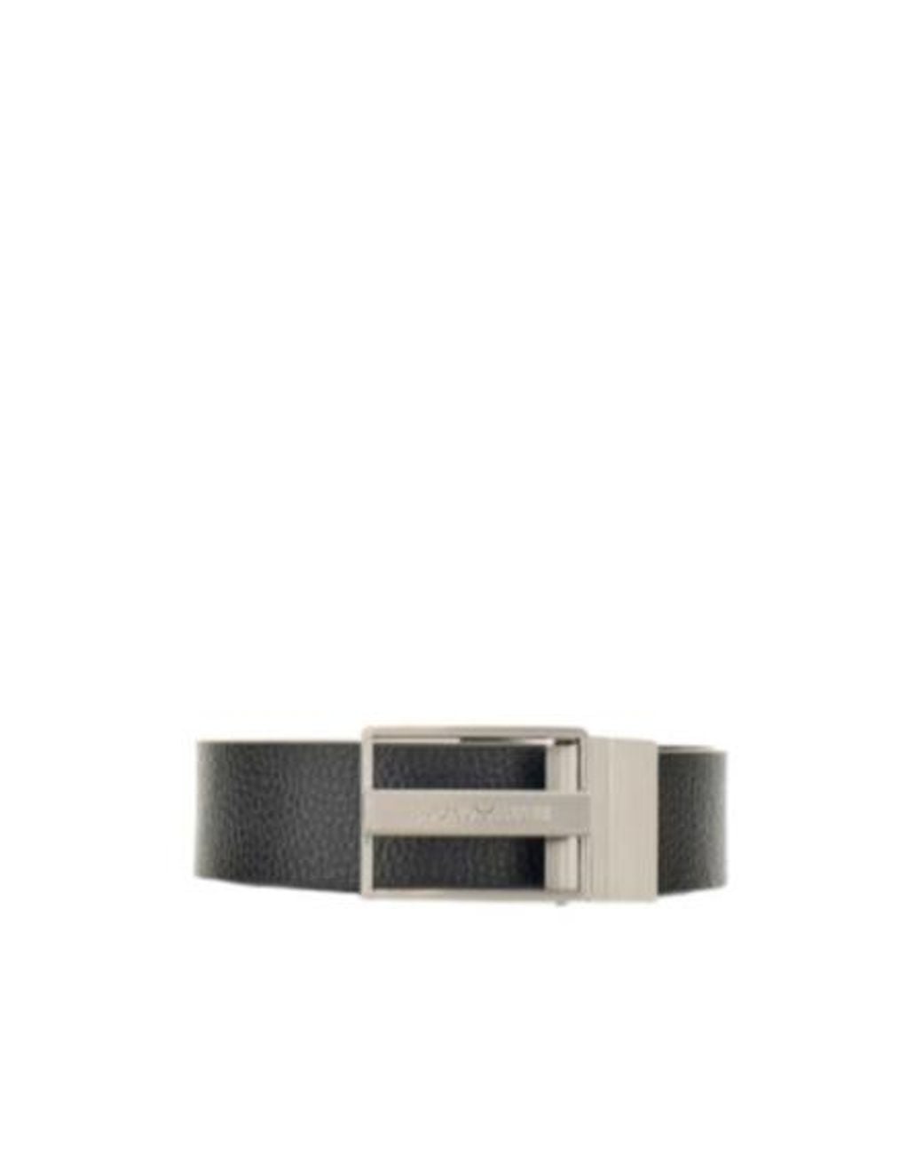 Emporio Armani White Reversible Leather Belt for men