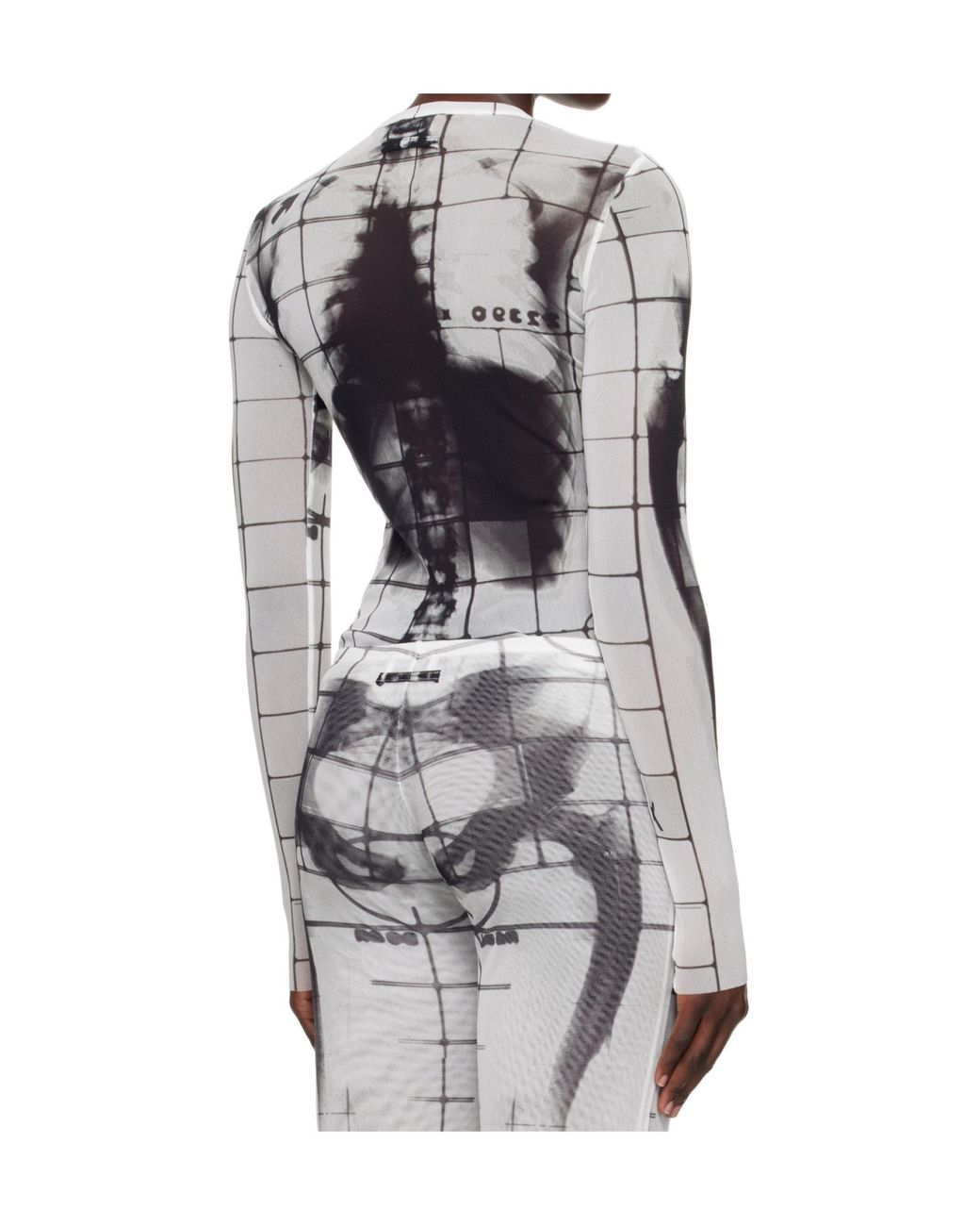 Jean Paul Gaultier Gray Squeletor-Print T-Shirt