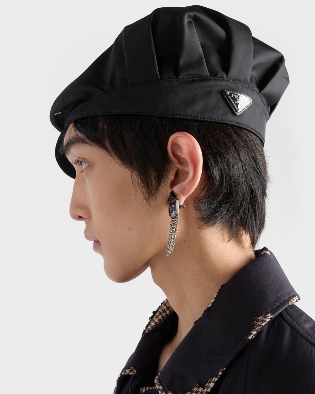 Prada Black Re-Nylon Baker Hat for men