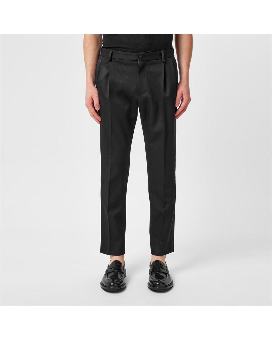 Dolce & Gabbana Black Belt Loop Casual Pants for men