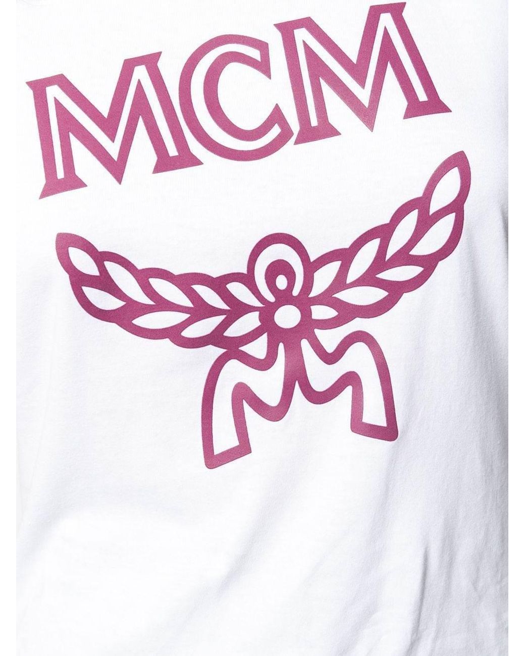MCM White Logo Round Neck T-Shirt