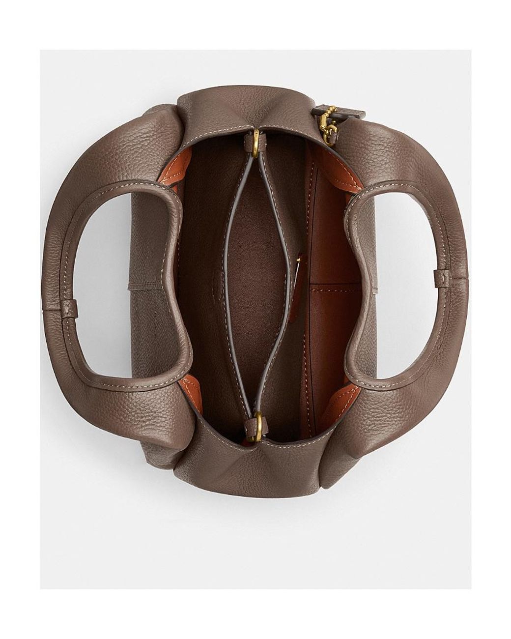 COACH Brown Lana Pebbled-Leather Tote Bag
