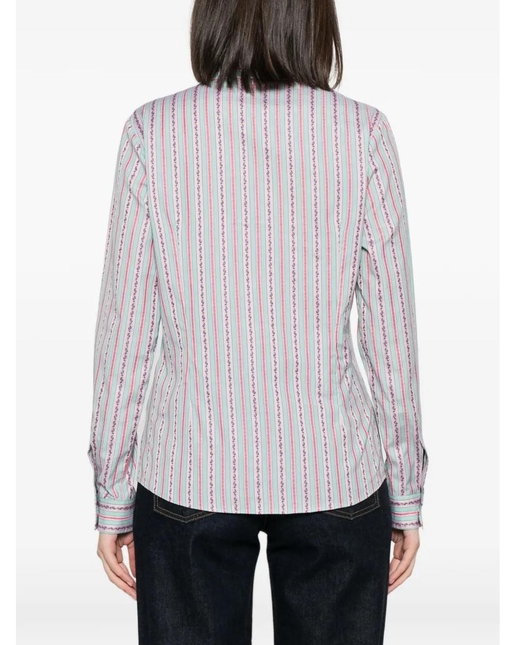 Etro White Striped Long-Sleeve Shirt