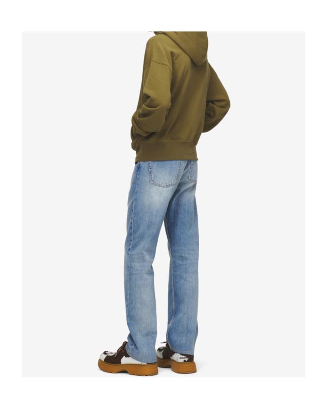 McQueen Green Logo Embroidered Zip-Up Hoodie for men