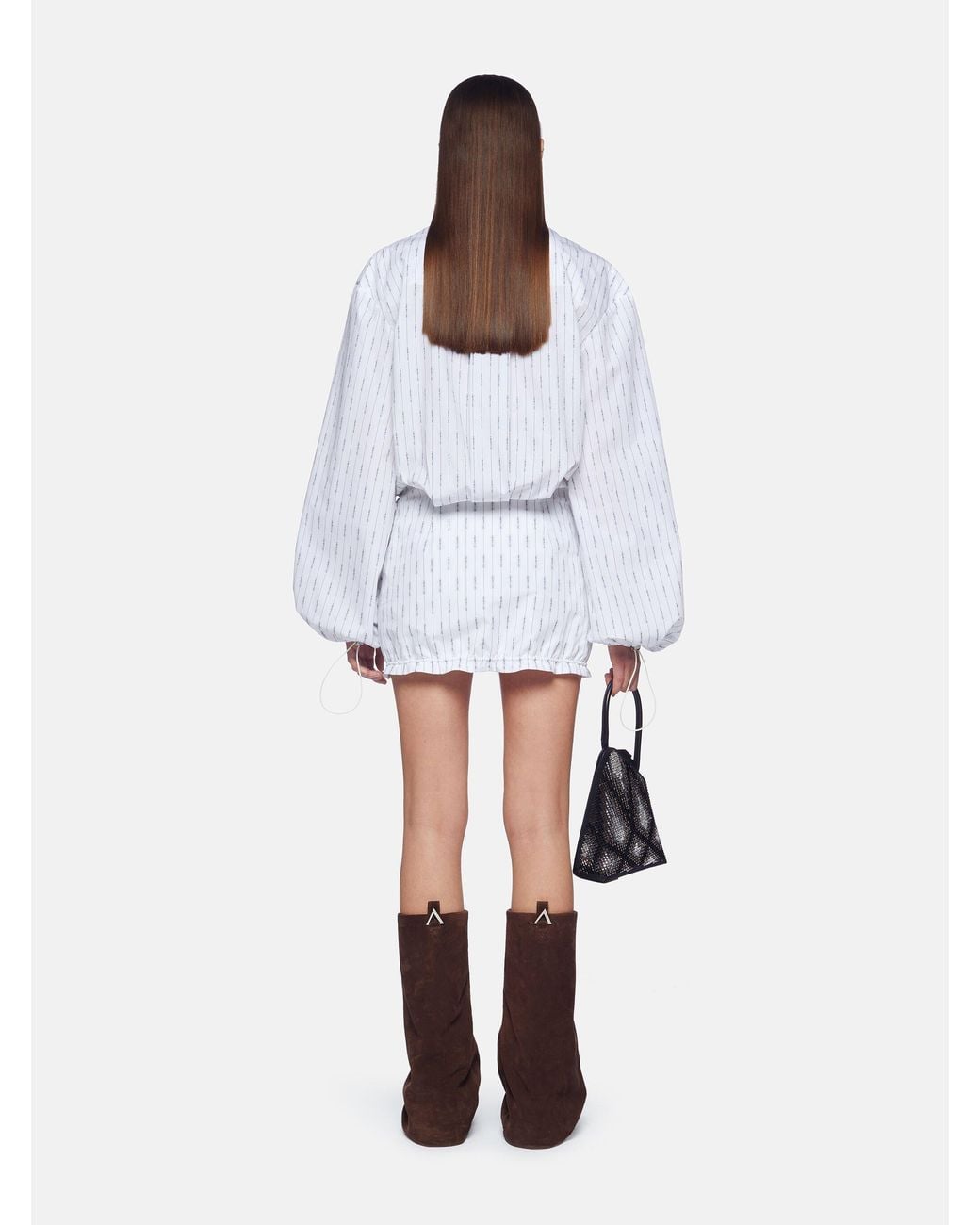 The Attico White The Striped Shirt Dress