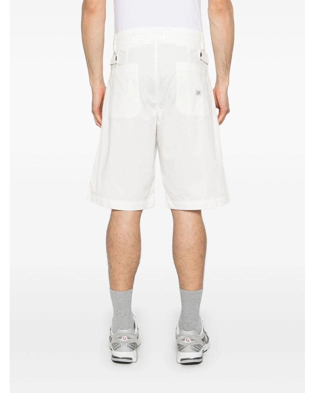 C P Company White Bermuda Shorts for men