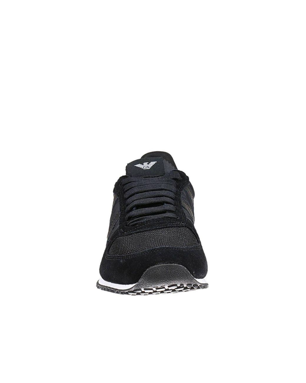 Armani Jeans Black Lace-Up Casual Sneakers for men