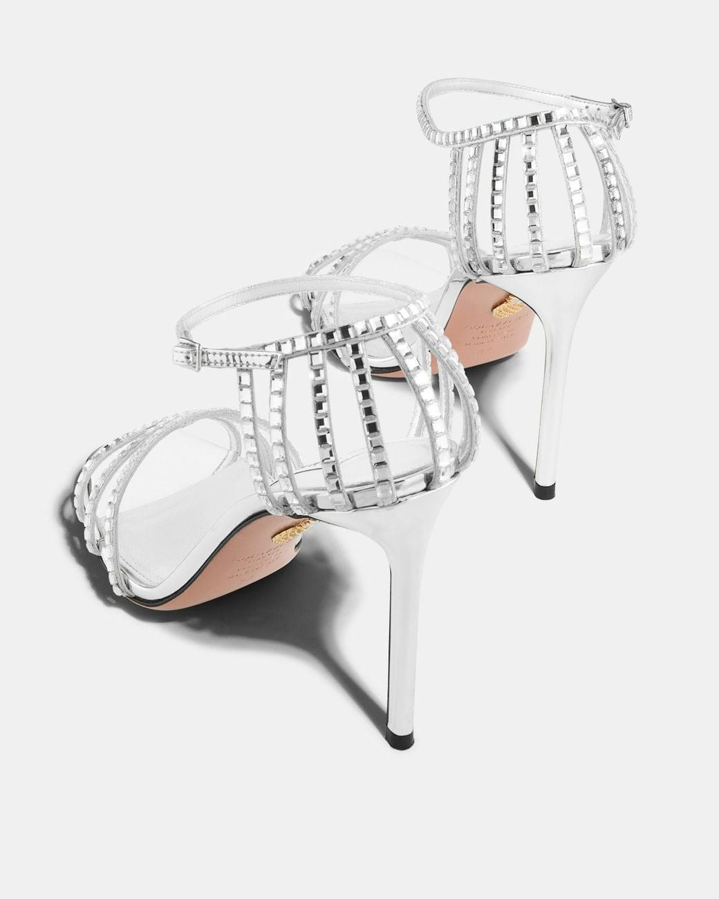Aquazzura White Sensation Crystal Heeled Sandals