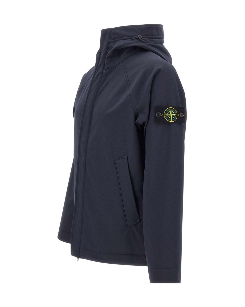 Stone Island Blue Hooded Jacket With Inner Fixed Drawstring for men