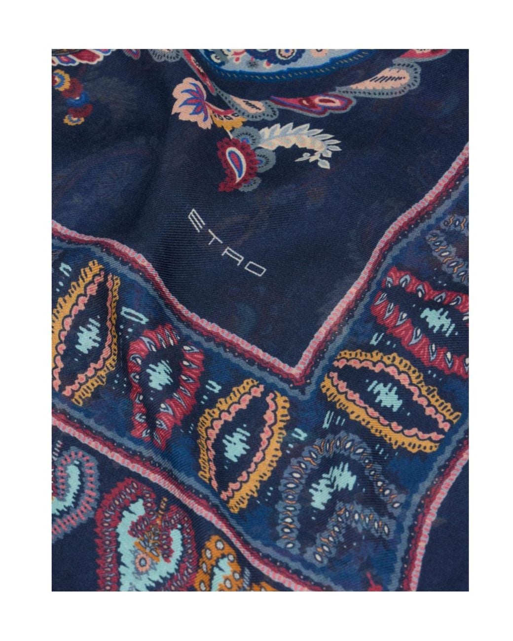 Etro Blue Floral Paisley Scarf for men