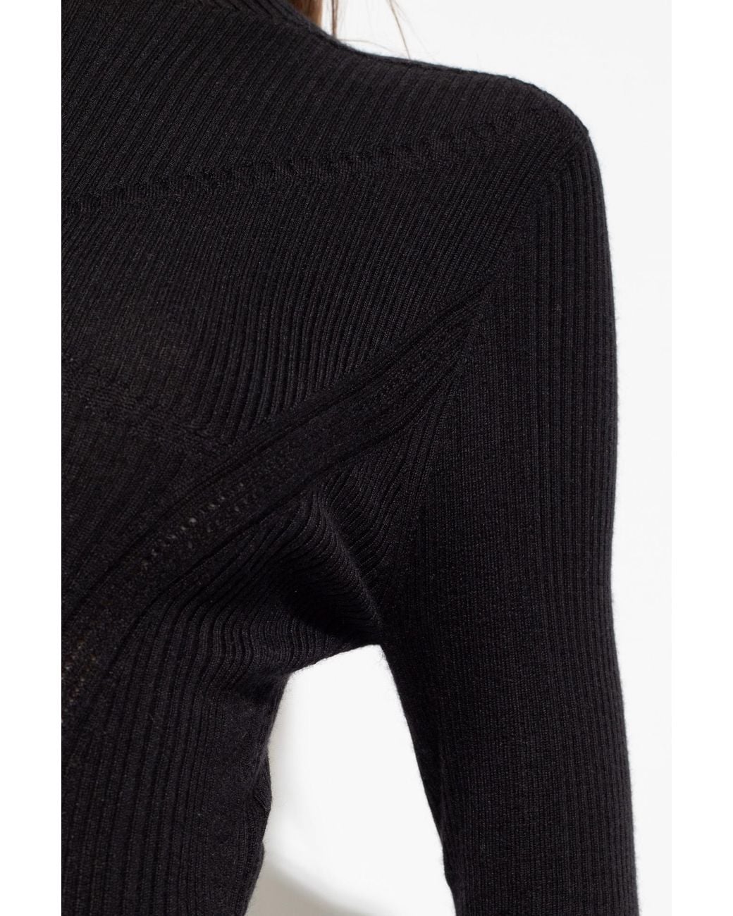 Lanvin Black Ribbed Crewneck Jumper