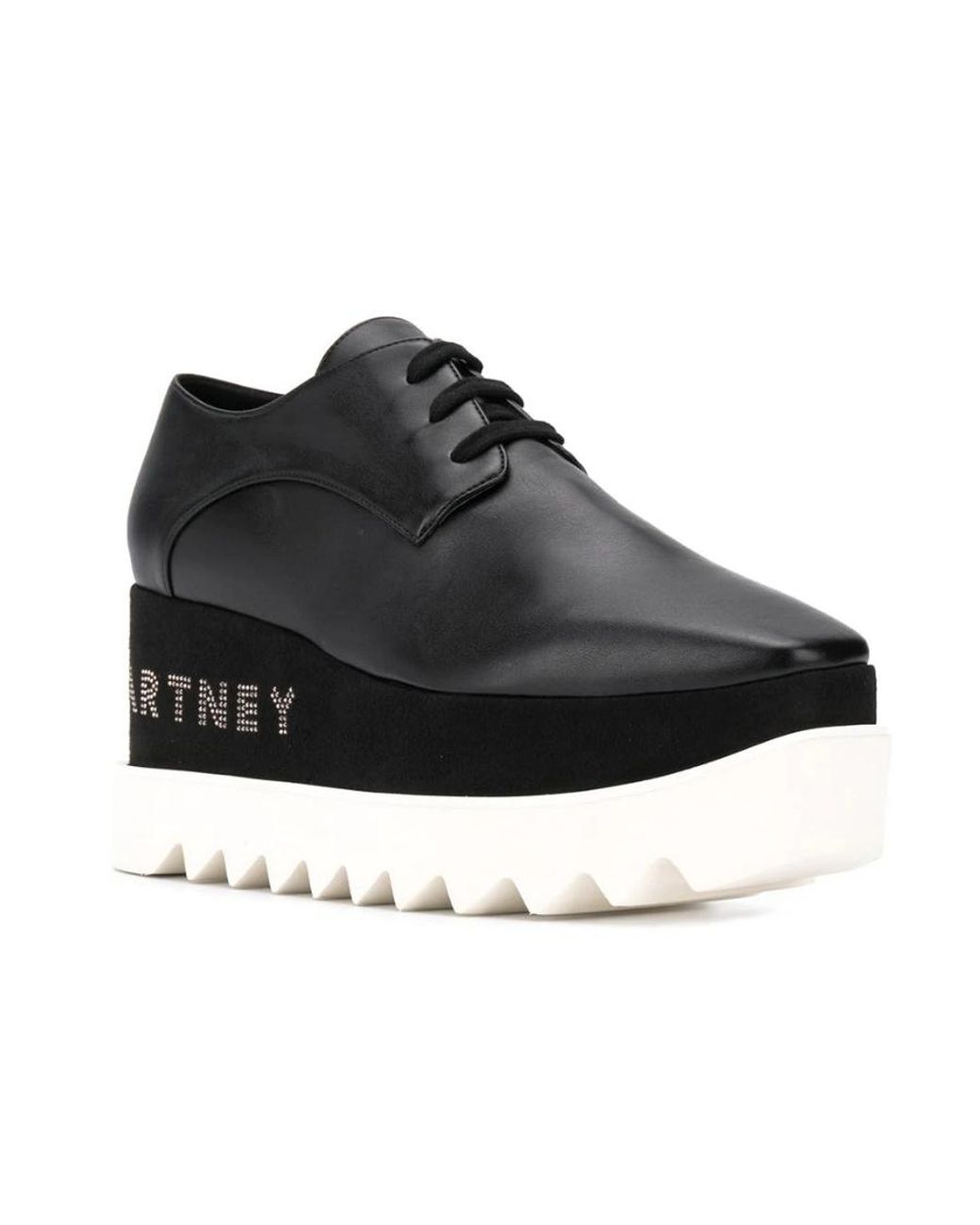 Stella McCartney Black Elyse Platforms Lace-Up Shoes