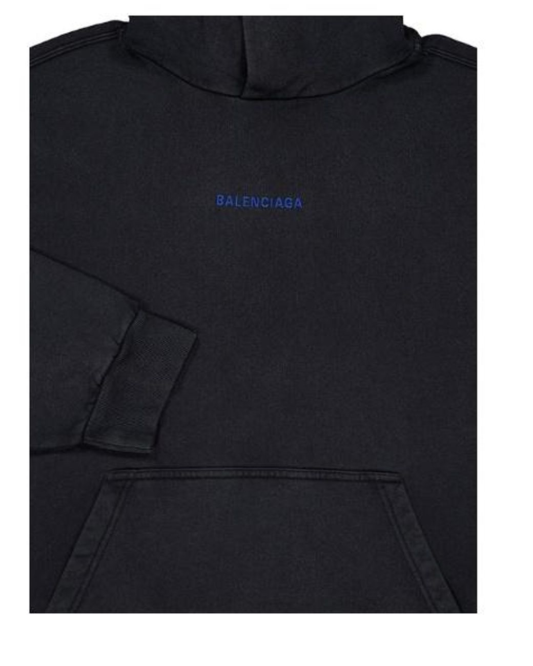 Balenciaga Blue Logo Embroidered Hoodie for men