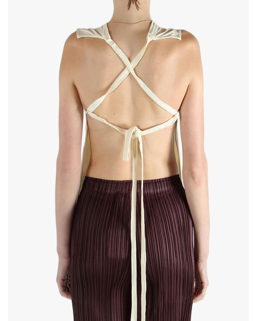 Rier White Tied Open Back T-Shirt for men