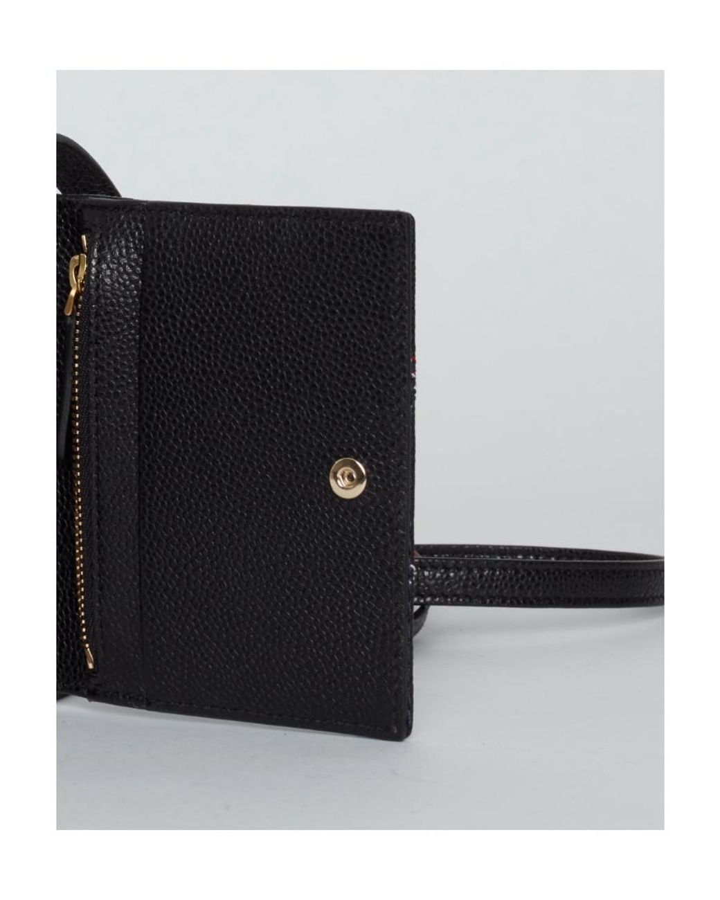 Thom Browne Black Quilted-Effect Cardholder for men