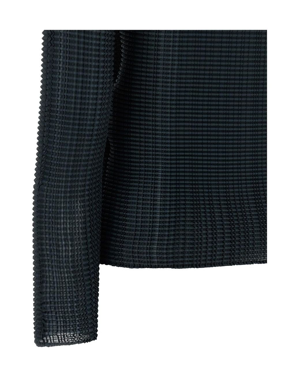 Issey Miyake Blue Wooly Pleats 68 High Neck Top