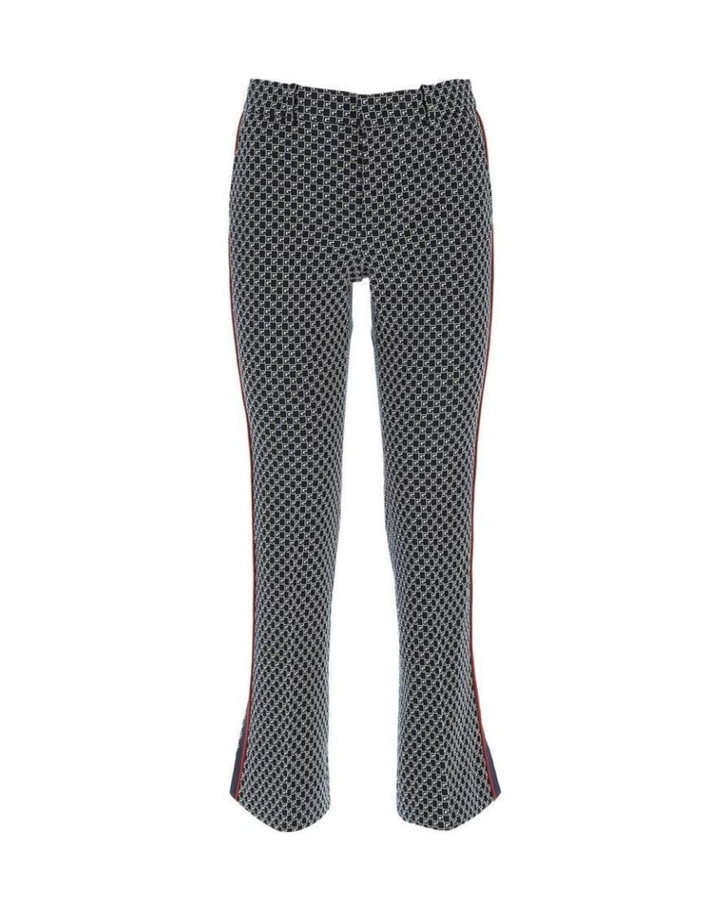 Gucci Gray Gg-Print Cropped Flared Trousers