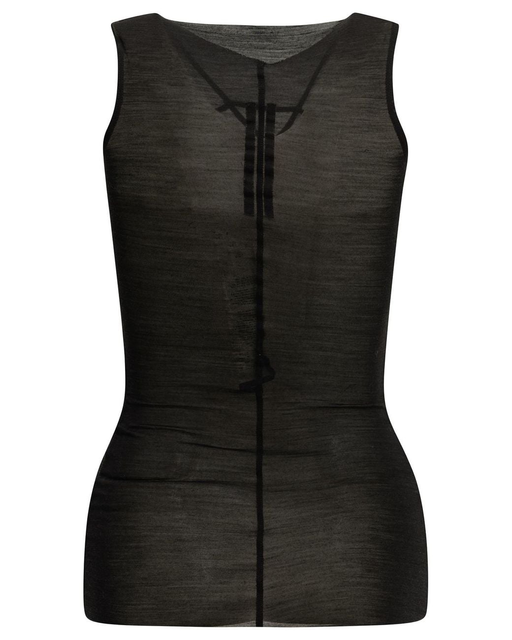 Rick Owens Black Exposed-Seam Slim Fit Tank Top