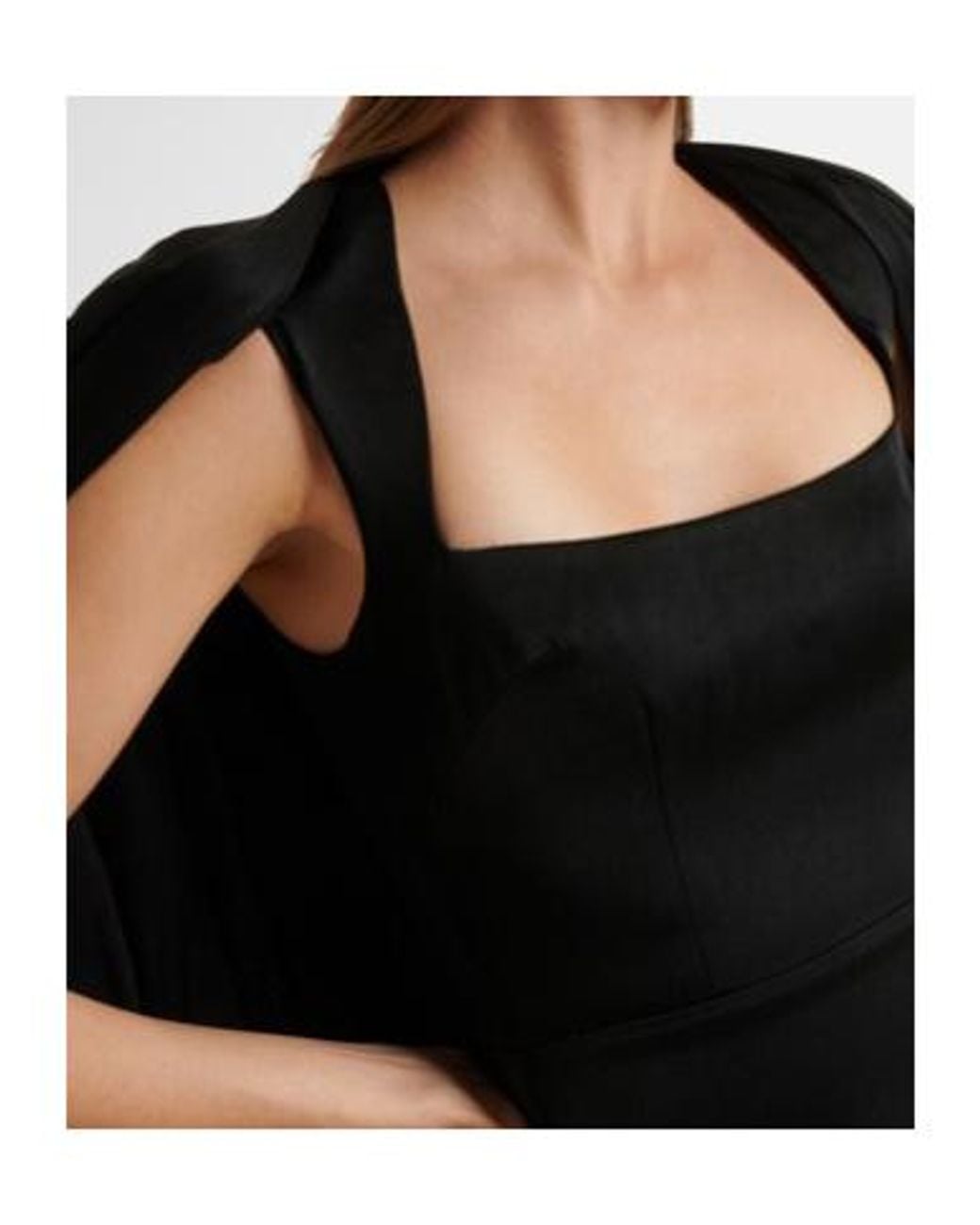 Alex Perry Black Caped Satin Gown