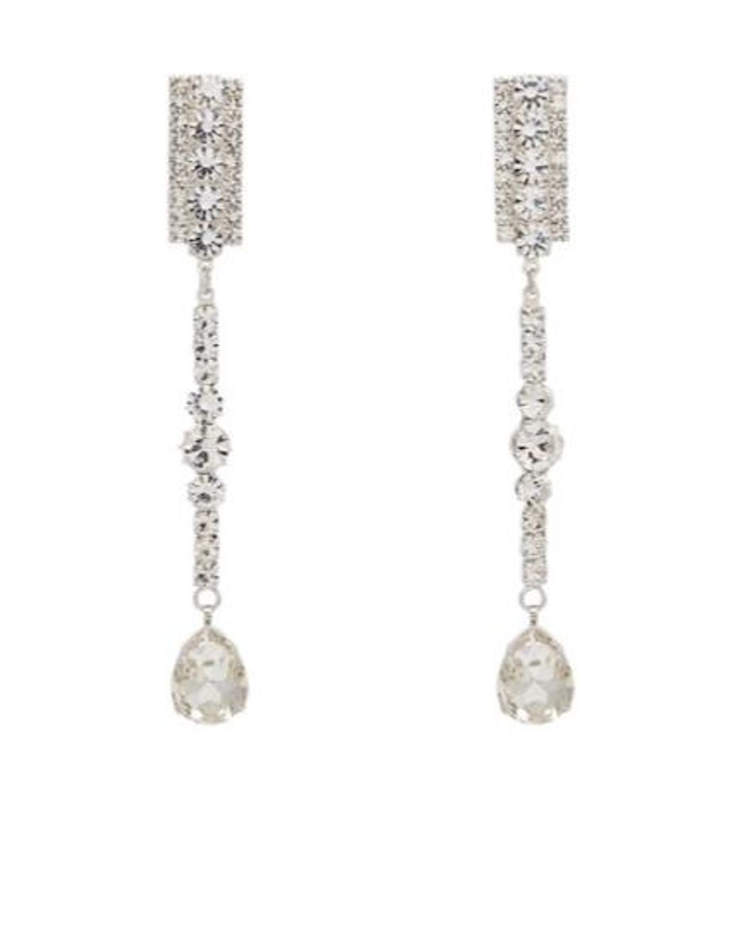 Magda Butrym White Crystal-Embellished Drop Earrings