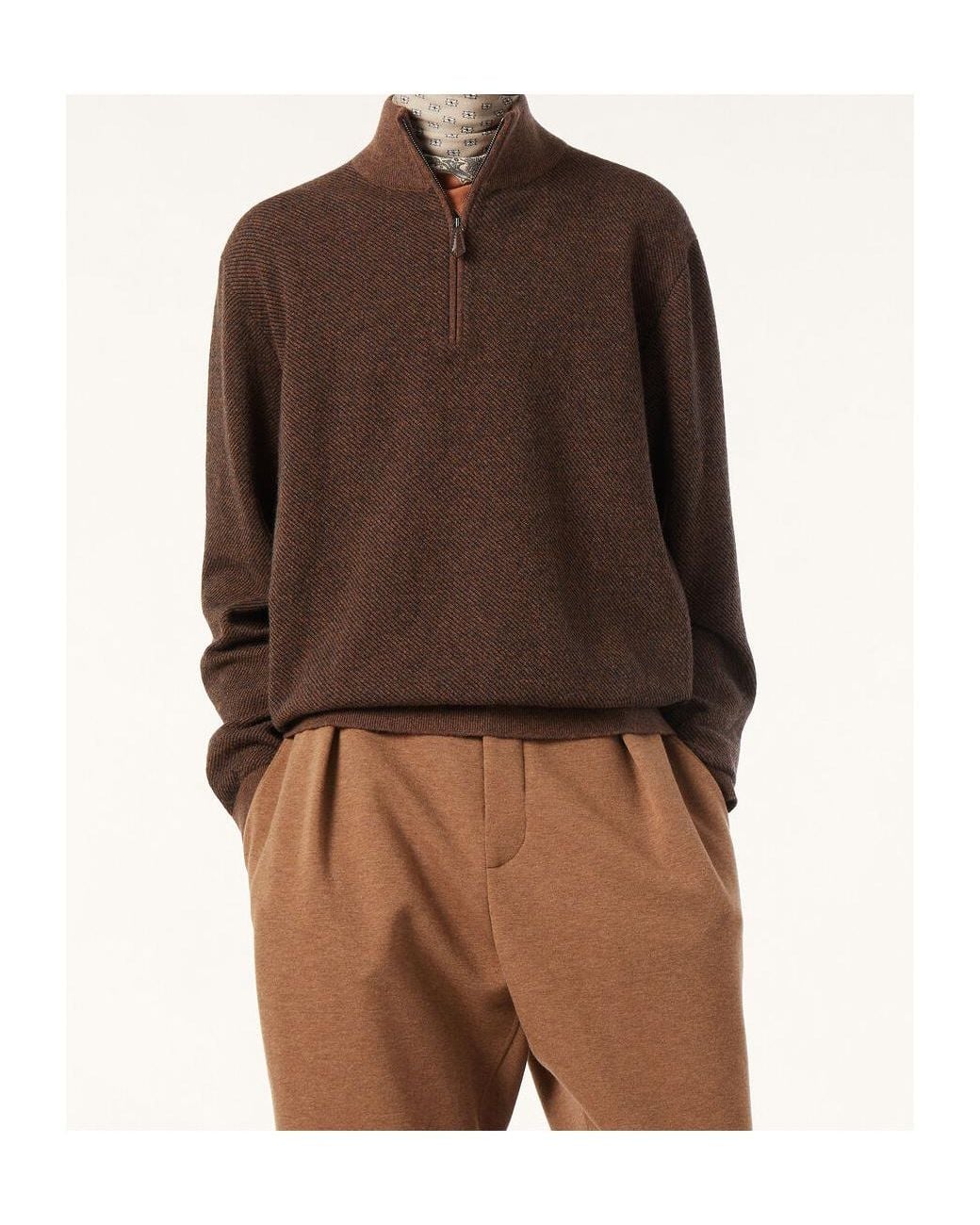 Loro Piana Brown Roadster Sweater for men