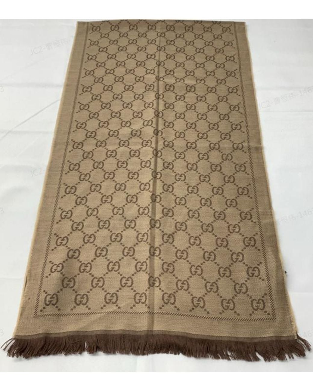 Gucci Natural Gg Supreme Jacquard Scarf