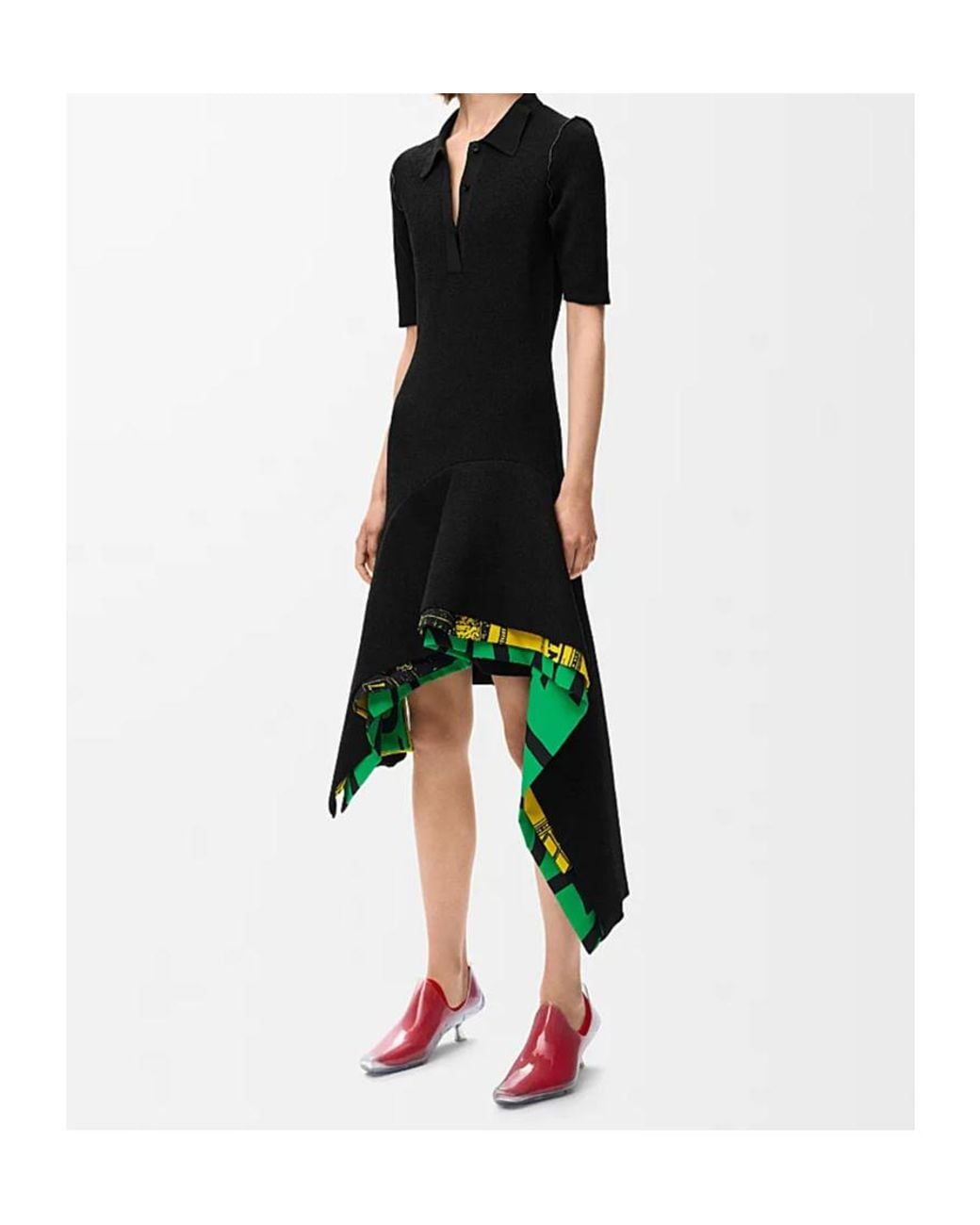 Loewe Green Asymmetric Polo Dress