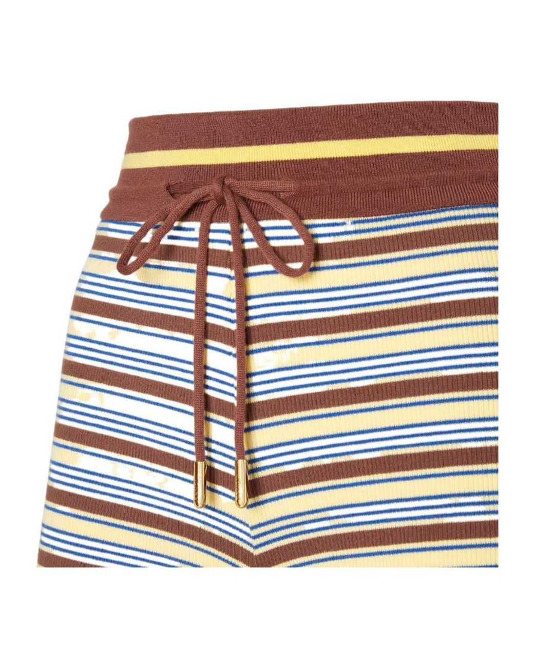 Fendi Multicolor Striped Knitted Drawstring Shorts