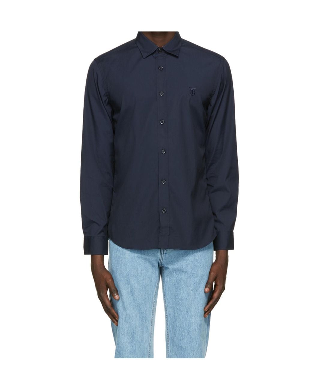 Burberry Blue Slim Fit Monogram Shirt for men