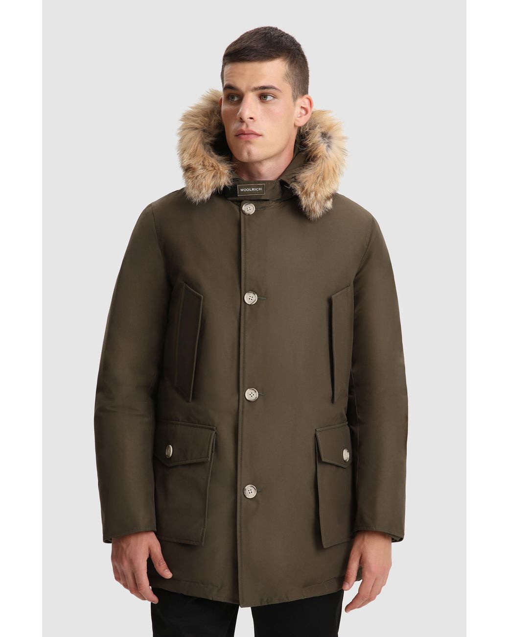 Woolrich Green Logo Down Jacket for men