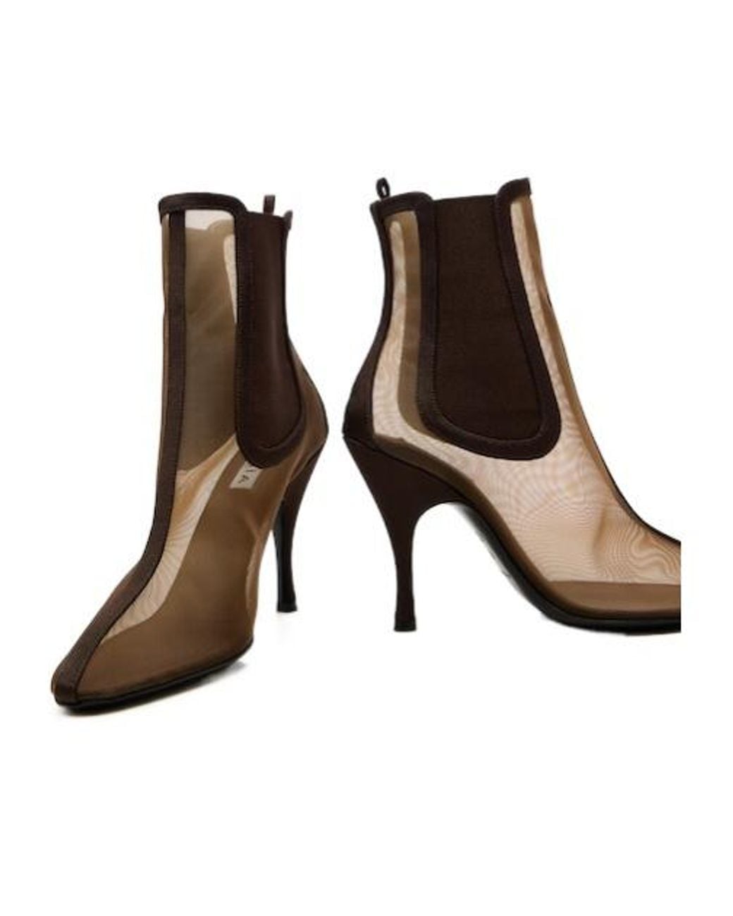 Alaïa Brown Minimal Mesh Ankle Boots