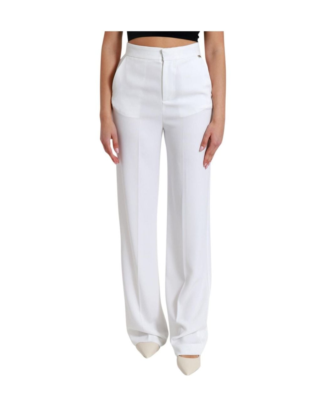 Aniye By White Straight-Leg Casual Pants