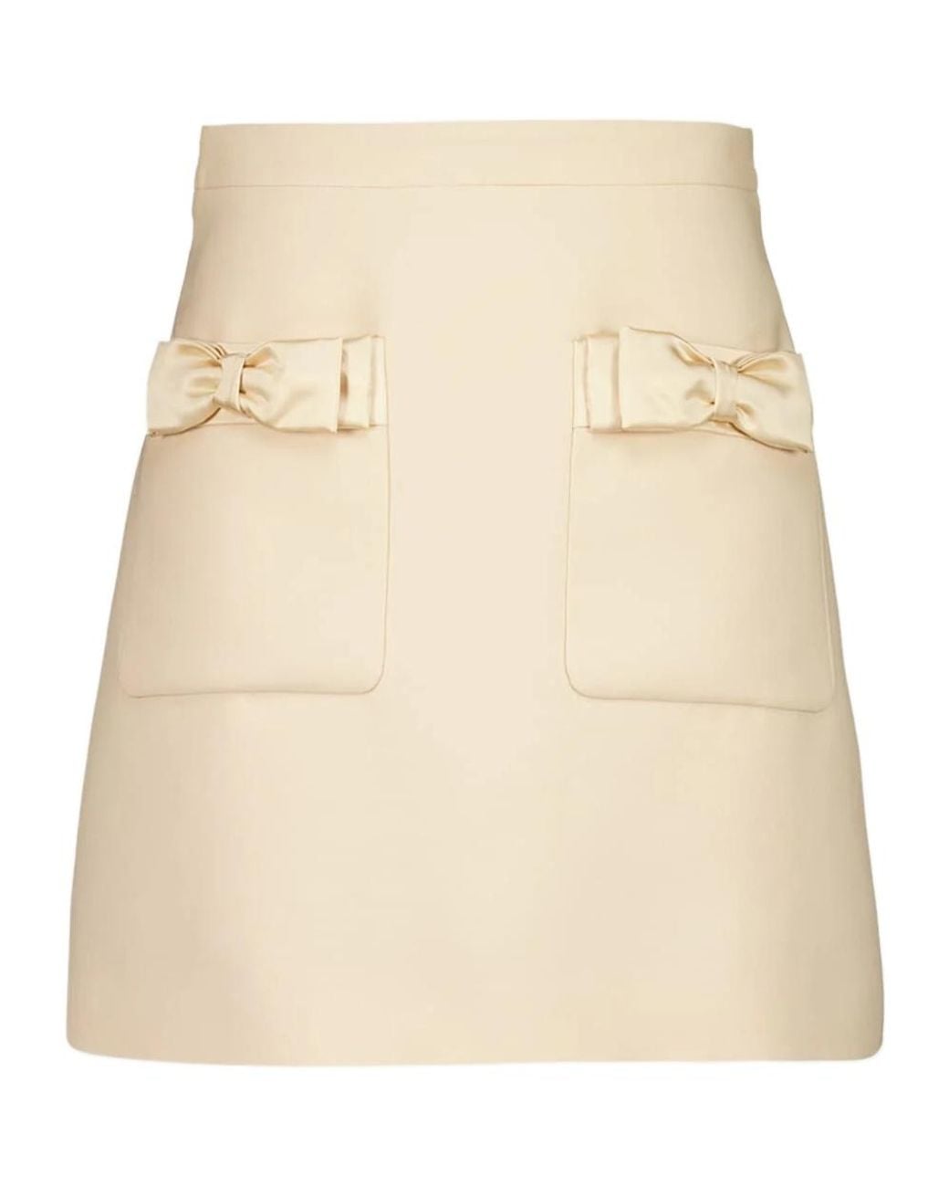 Valentino Natural Bow Detailed A-Line Mini Skirt