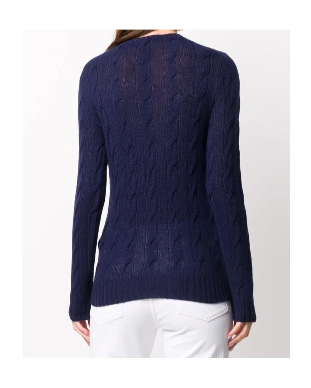 Ralph Lauren Blue Cable Knit Cashmere Jumper