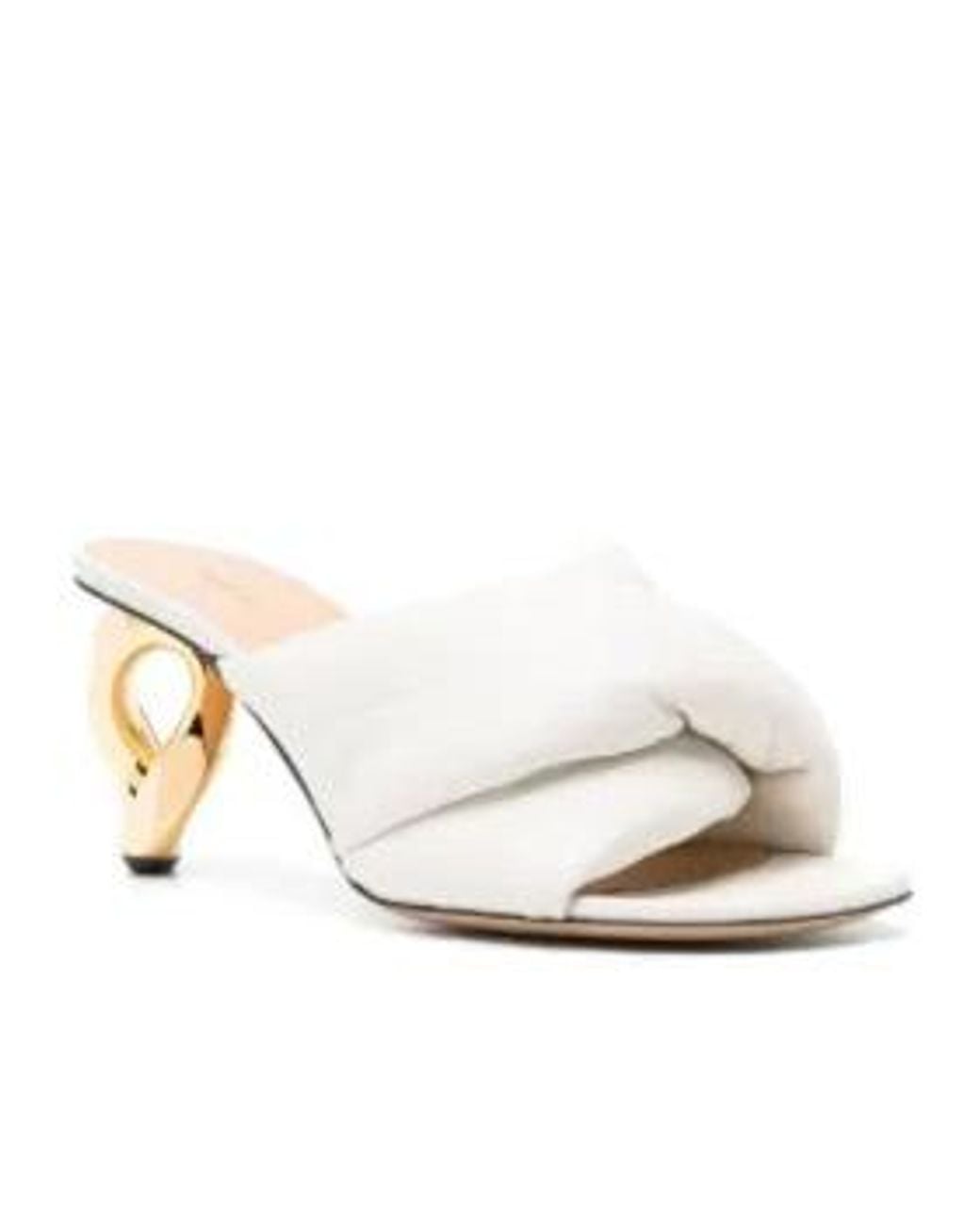 J.W. Anderson White Leather Heeled Mules