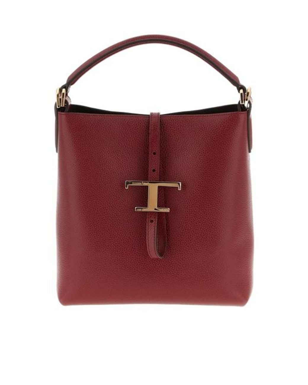 Tod's Red T Timeless Mini Bucket Bag